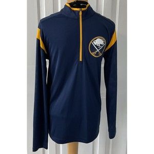 Mens Fanatics NHL Buffalo Sabres 1/2 Zip Defender Pullover Jacket size Small